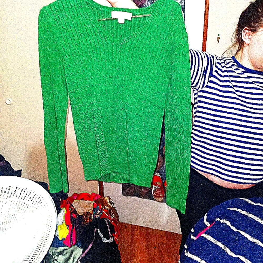 Green winter sweater